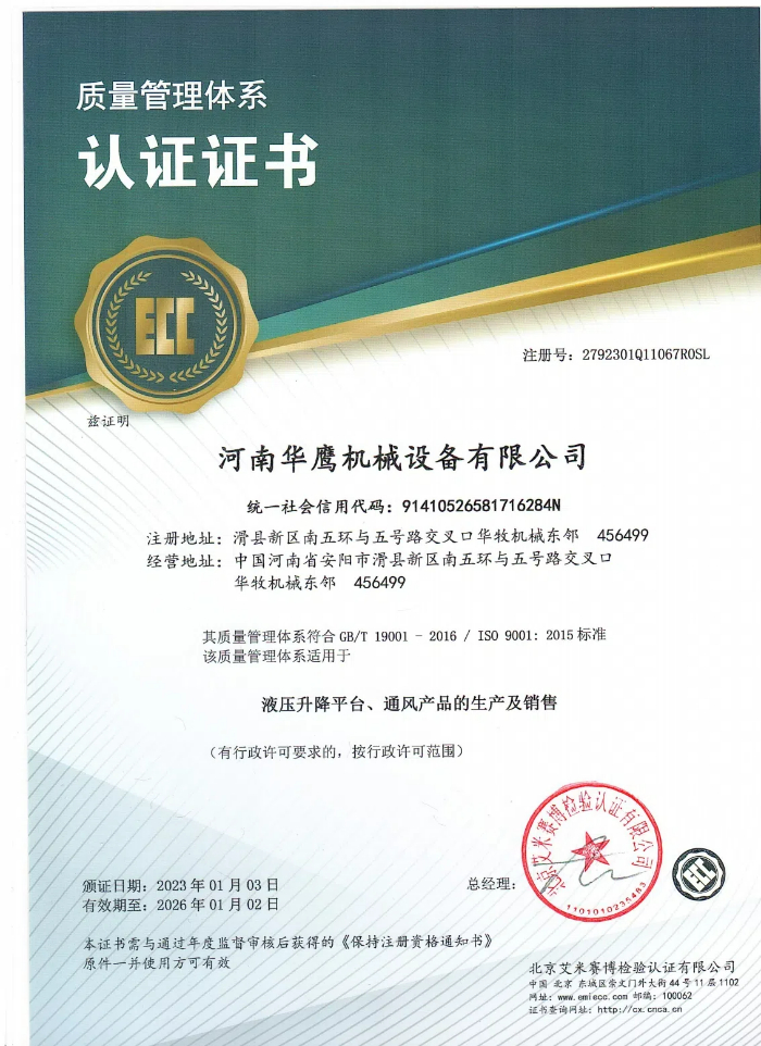 質(zhì)量管理體系認證